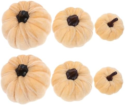 GLEAVI 6Pcs Artificial Pumpkins for Halloween Decorations