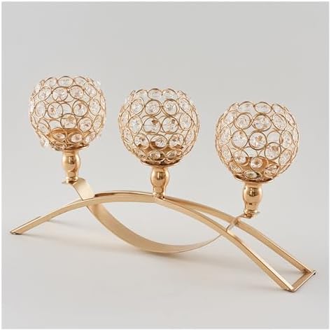 Crystal Candle Holder Set Silver Color
