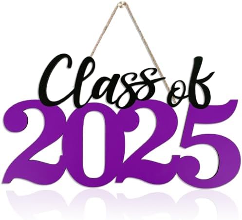 Class of 2025 Purple Wooden Graduation Sign