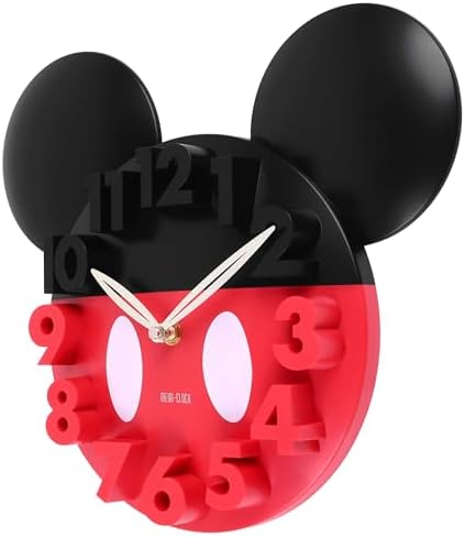 MEIDI CLOCK Wall Clock with 3D Numbers for Mickey Mouse Lovers