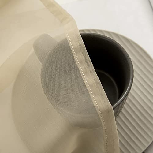 MIULEE Beige Voile Valance for Window Decor