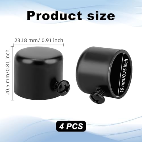 AHANDMAKER 4 Piece Curtain Rod End Caps Black