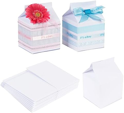 Pack of 48 White Party Favor Milk Cartons