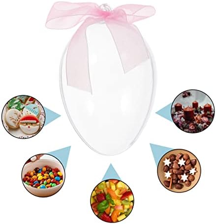 LIFKOME 6Pcs Clear Egg Shape Candy Boxes for Party Favors