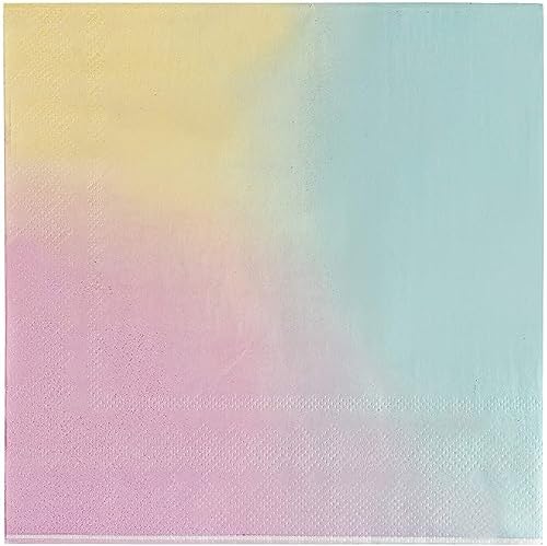 150 Pack Rainbow Cocktail Napkins 2 Ply 65x65 In
