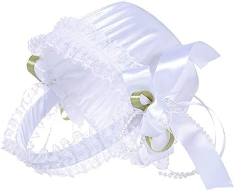 Modern Luxury Ivory Lace and Polyester Flower Girl Basket with Handle