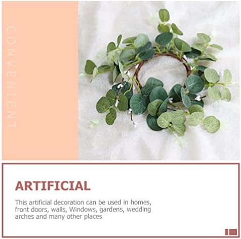 Zerodeko 4pcs Eucalyptus Candle Wreaths for Home Decor