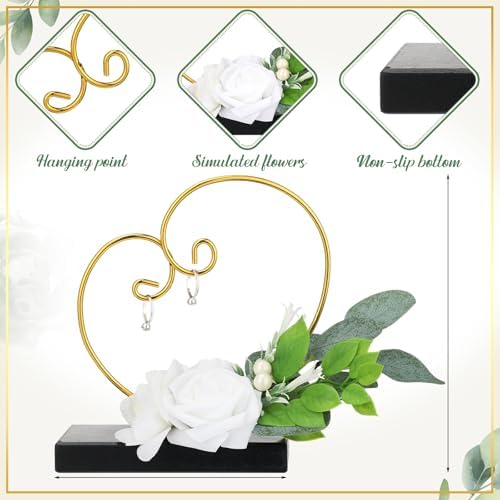 Wedding Ring Holder Heart Shaped Flower Girl Basket Display Stand