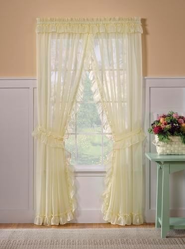 Todays Curtain Emelia Priscilla Sheer Pair 60x84 White 5-Piece Set