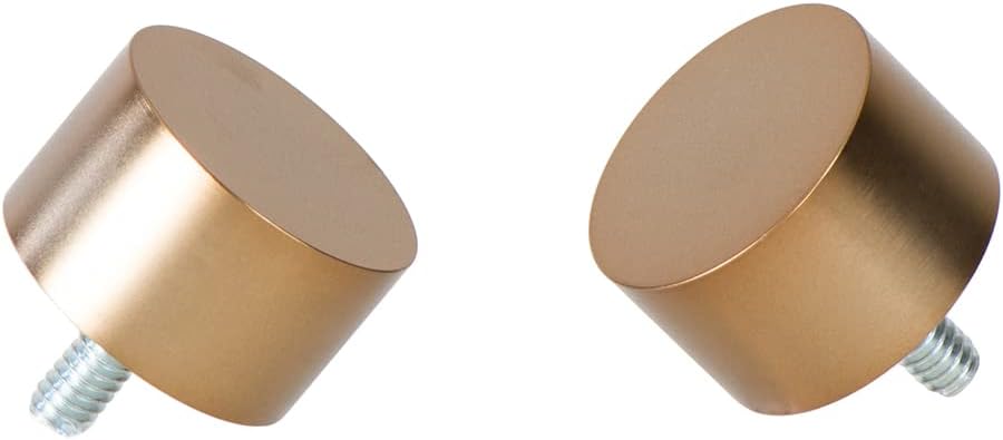 Ivilon Warm Gold Curtain Rod Finials for 78 and 1 Inch Diameter