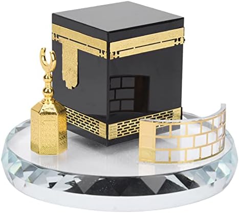 Muslim Crystal Gilded Kaaba Clock Tower Miniature Model