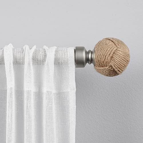 Exclusive Home Curtains ER1006-01 Matte Silver Rope Knot Rod Set