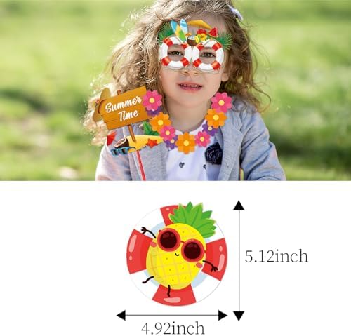 Ouruola 25pcs Tropical Photo Booth Props DIY Set