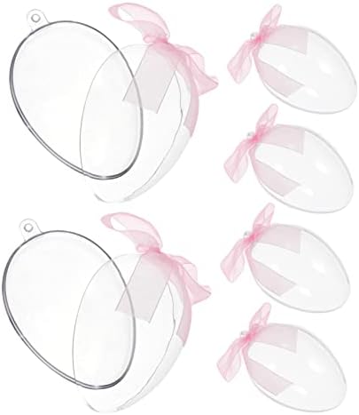 LIFKOME 6Pcs Clear Egg Shape Candy Boxes for Party Favors