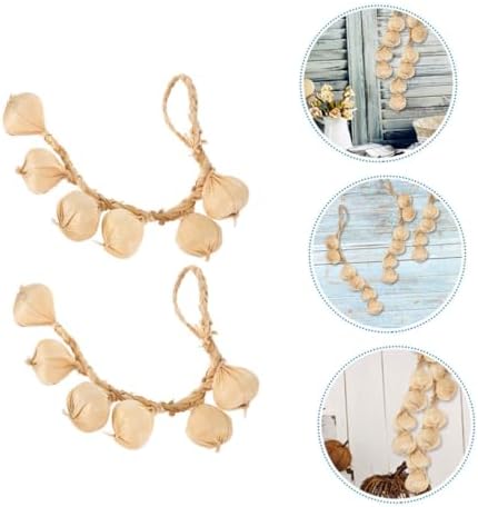 Cabilock Lifelike Fake Garlic Garland Strings for Photo Props