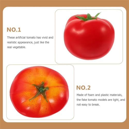 6pcs Foam Tomato Artificial Vegetable Home Decor Photo Prop