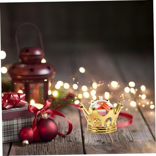 Wakauto 12pcs Gold Silver Wedding Candy Box Fillable Crown Dome