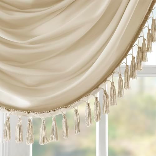 Madison Park Elena Waterfall Embellished Valance 38X46