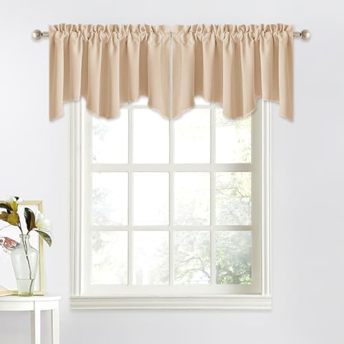 NICETOWN Window Valances Sliding Door 52x18 In Rod Pocket