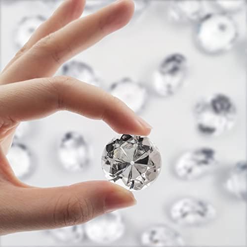 100 Pcs Clear Acrylic Diamond Gems for Wedding Decorations