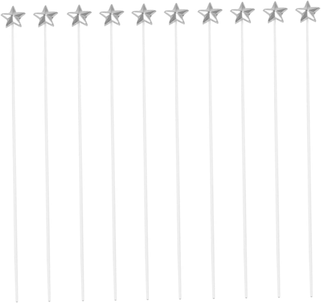 MAGICLULU 50 Pcs Five Pointed Star Cake Inserts Silver Toppers