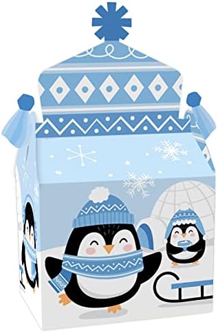 Big Dot of Happiness Winter Penguins Treat Box Set of 12