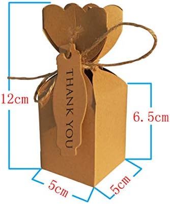 Lontenrea 50 Pcs Candy Boxes with Twine and Cards