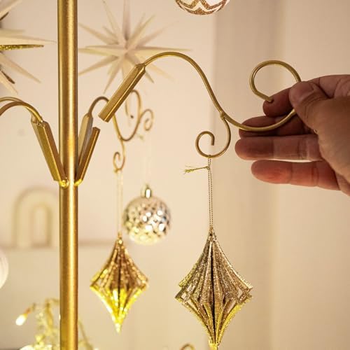Barton 64ft Wrought Iron Christmas Hooks Display Stand - Gold