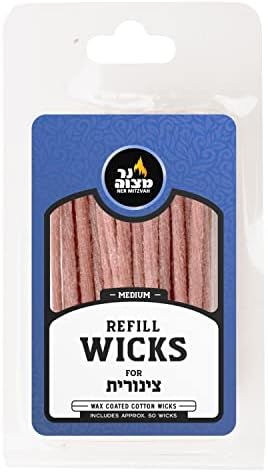 Ner Mitzvah Cotton Wicks for Oil Candles Pack of 50