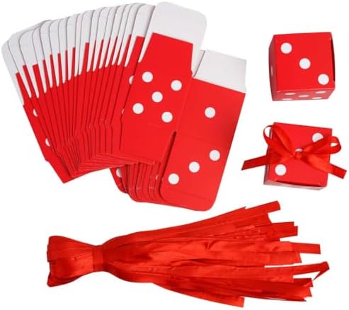 AWELL Red Dice Favor Box Set of 50 2x2x2 Inches Cube Shape