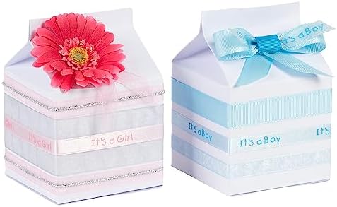 Pack of 48 White Party Favor Milk Cartons