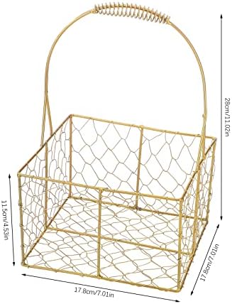 Firlar 2PCS Metal Wedding Flower Basket with Handle