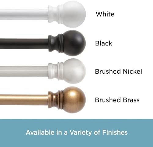 Kenney KN55929 Petite Caf Curtain Rod with Decorative Balls