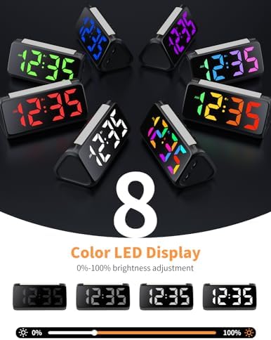 Netzu Digital Alarm Clock with RGB Night Light and Dual Alarm
