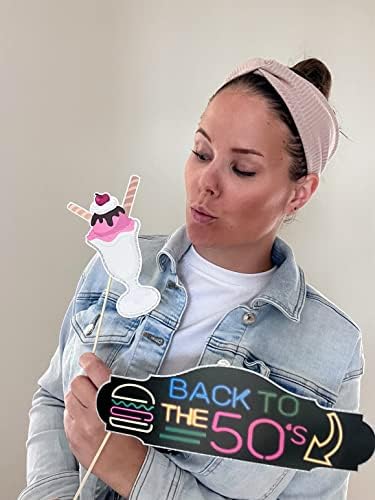 50s Photo Booth Props - 41-Piece Diner Party Kit