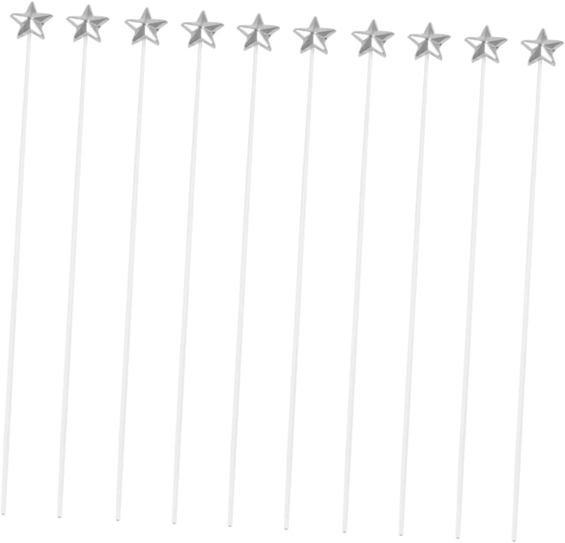 MAGICLULU 50 Pcs Five Pointed Star Cake Inserts Silver Toppers