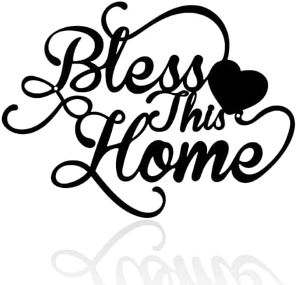 Bless This Home Black Metal Wall Art Entryway Sign