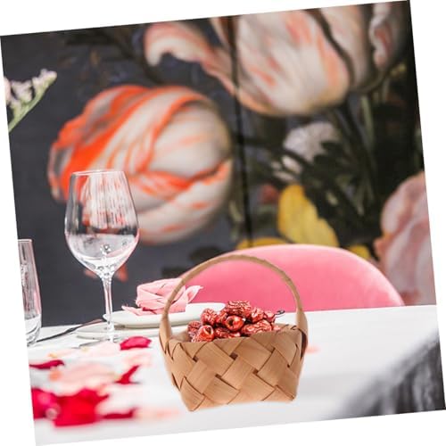 Handheld Wedding Bouquet Basket Set 4pcs Mini Wicker Rattan Baskets
