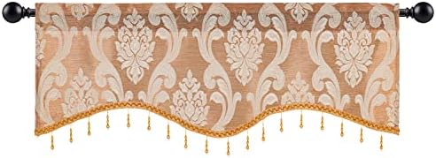 NAPEARL Scalloped Valance Curtains for Living Room and Kitchen Windows