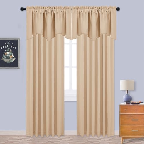 NICETOWN Window Valances Sliding Door 52x18 In Rod Pocket