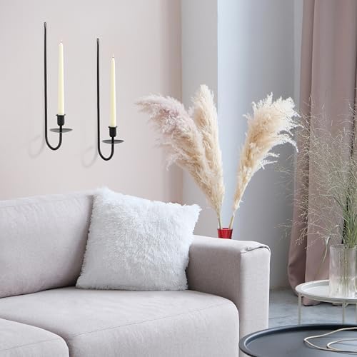 AlsoLife Black Candle Sconces Set of 2