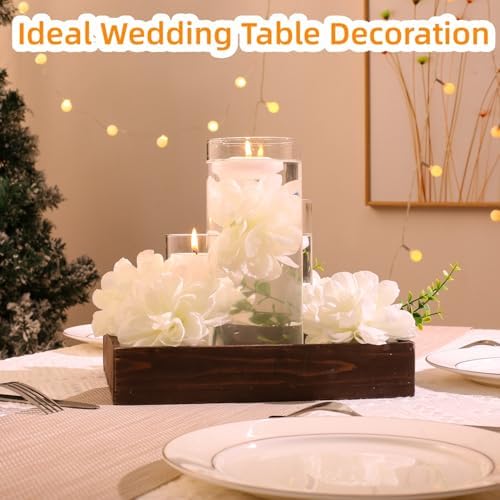 24 Pcs Floating Candles and Artificial Flowers Set