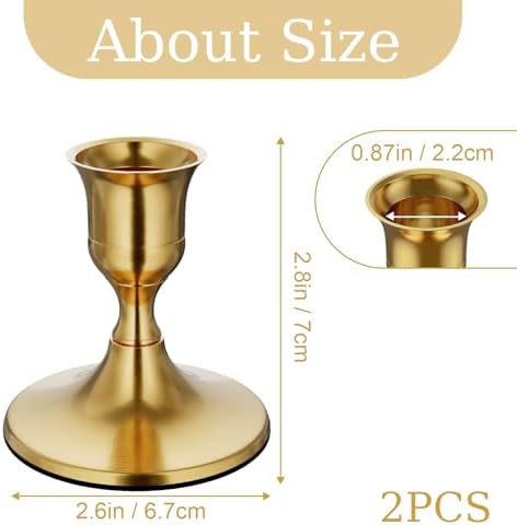 Brass Gold Taper Candle Holders Set of 2