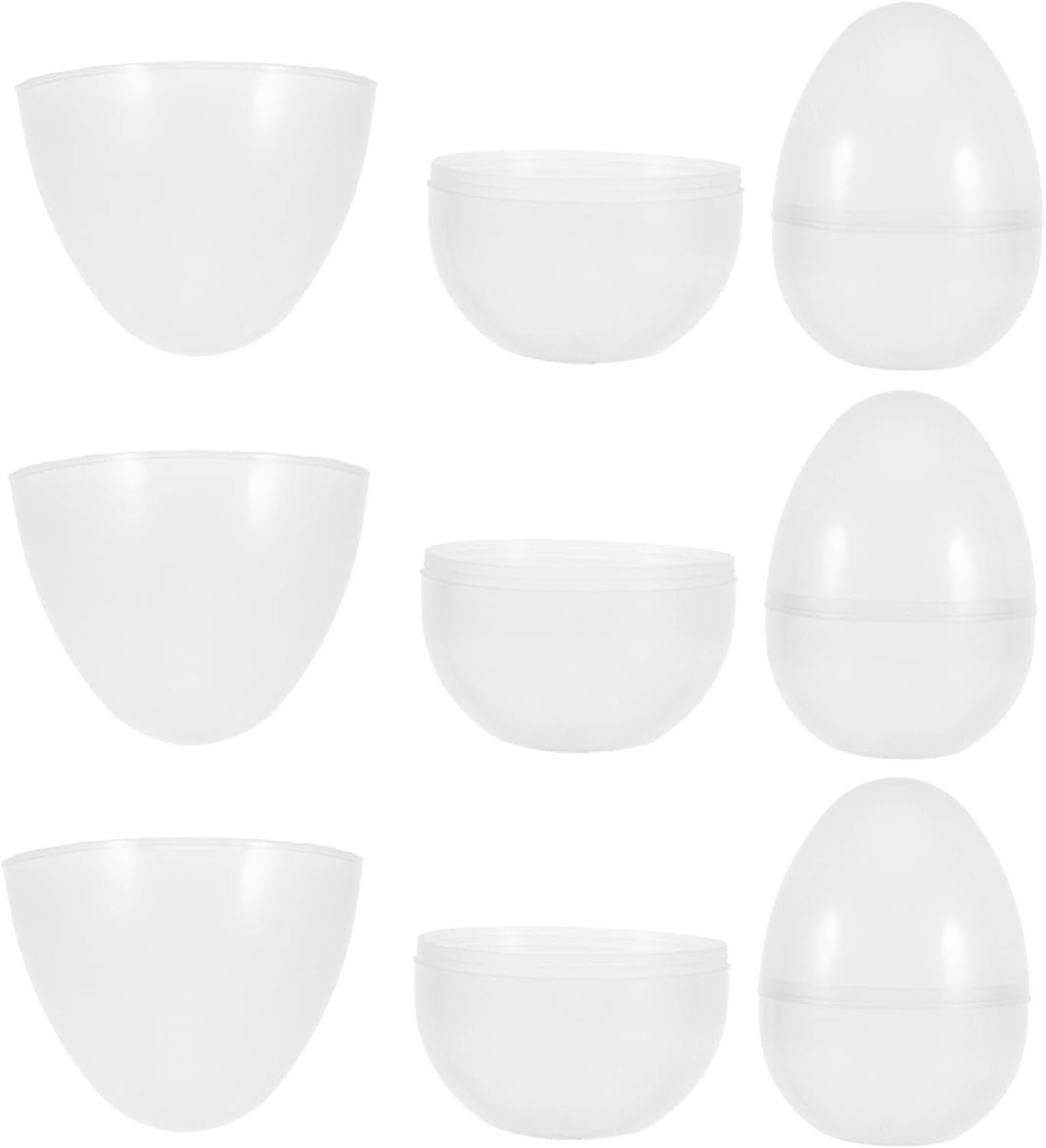 6Pcs Jumbo Transparent Fillable Easter Eggs for Parties