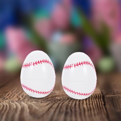 12pcs Baseball Themed Plastic Easter Eggs Openable Decorative Set