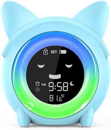 Yariaii Kids Alarm Clock with Night Light and Sleep Sounds