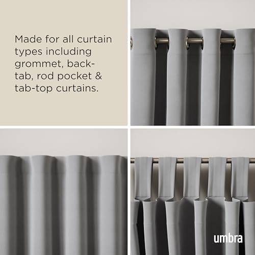 Umbra Cappa Double Curtain Rod with Finials and Hardware 66-120 Inch Nickel