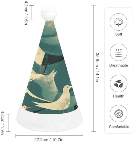 Santa Hat Flock Of Birds Christmas Headwear