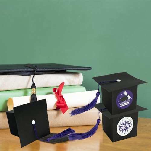 Phedrew 50pcs Graduation Candy Boxes with Tassels