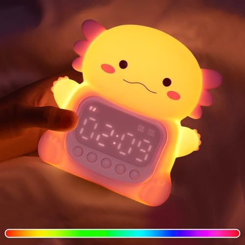 Axolotl Alarm Clock with Night Light for Kids